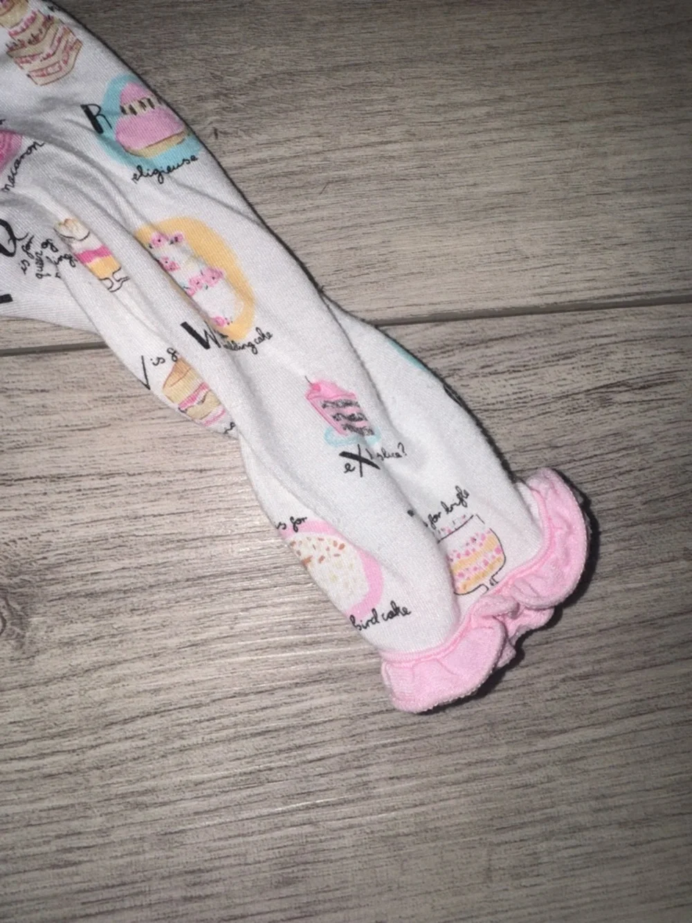 MAGNETIC ME Baby Girls Pink Trim White Printed Footed One-Piece